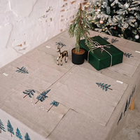 Nappe de Noël rectangulaire 60x126'' en tissu tissé floral, résistante aux taches, pour dîner de récolte, de vacances ou d'automne