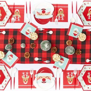 Platos de Papel Modernos con Tema de Papá Noel para Fiestas Navideñas, Venta Caliente, 7.5 x 10 Pulgadas, Decoraciones para Mesa de Invierno - Product Image 3