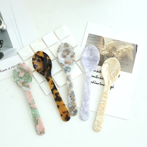 Cuchara de postre francés, vajilla de estilo Retro, cuchara de helado de pastel acrílico, cortador de mantequilla de mermelada, vajilla encantadora, juego de cuchillos de cuchara bonita - Product Image 4