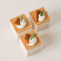 Mini boîte à gâteau carrée jetable avec couvercles dôme Emballage transparent en plastique PET de qualité alimentaire pour et Tiramisu