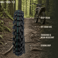 Pneu tout-terrain 2.50-10 en gros avec chambre à air, adhérence équilibrée et résistance à l'usure pour moto tout-terrain adulte