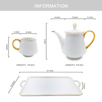 Théière blanche personnalisée service à thé, théière à café en porcelaine, vente en gros,