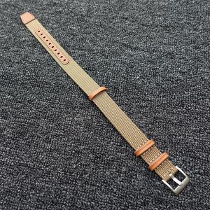 Toptan moda deri + naylon saat kayışı 18mm 20mm 22mm 24mm kumaş kol saati kayışı - Product Image 6