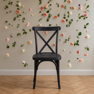 Silla de Resina con Respaldo Cruzado, Moderna, Industrial, Ajustable, Resistente y Duradera, para Comedor, Hotel, Apartamento, Uso en Exteriores - Product Image 1