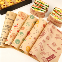 Kertas Pembungkus Makanan Sekali Pakai Anti Minyak, Tahan Air, Ramah Lingkungan, Biodegradable, dengan Cetak Logo Kustom untuk Hamburger dan Sandwich