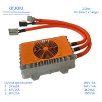 Chargeur embarqué 24V 60A 2KW à succès avec entrée 12V et sortie 72V compatible 220VAC