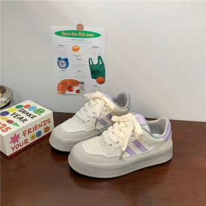 Dexun 2025 printemps nouveau rétro femmes décontracté tout match Ins baskets de sport chaussures blanches améliorant la hauteur avec semelle souple - Product Image 4