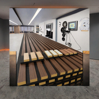 Panneau mural en lattes de bois, décoration intérieure moderne, système de design d'intérieur, installation professionnelle, sur mesure