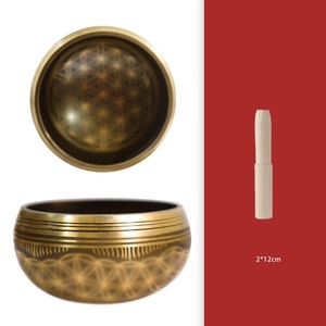Bol chantant tibétain fait main en cuivre, bol sonore pour la thérapie sonore, l'équilibre des chakras, la méditation, le yoga, la guérison, bol Bouddha pour la relaxation - Product Image 2