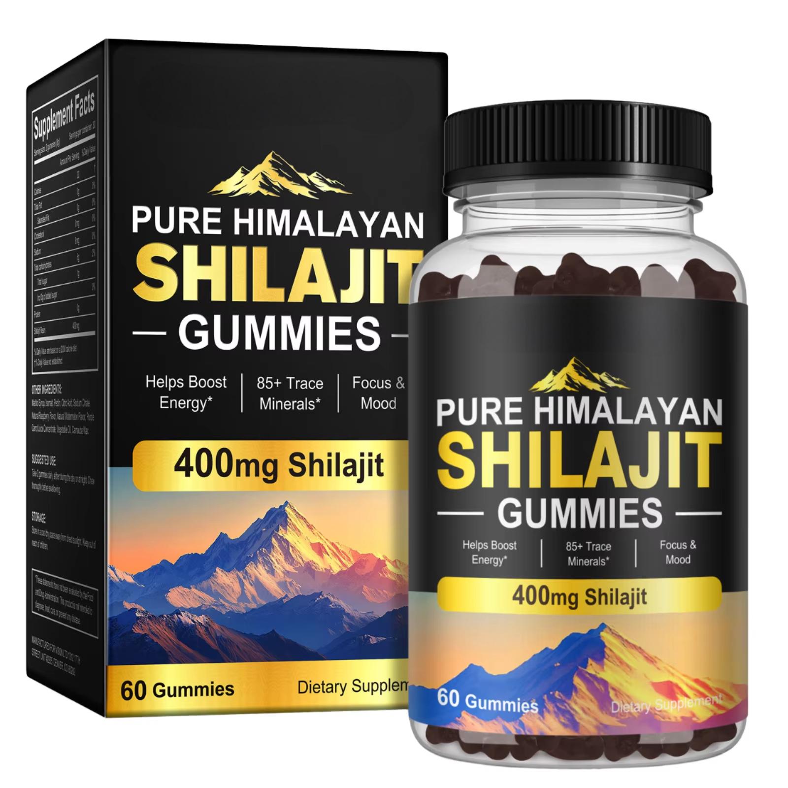 OEM 100% Pure Himalayan Shilajit Gummies With 85+ Trace Minerals Fulvic & Humic Acids Shilajit Gummies Premium Shilajit Extract