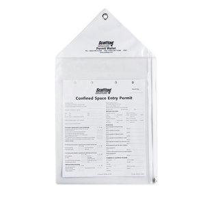 Permiso de plástico de PVC flexible Bolsa de archivo personalizada Bolsa de boleto de trabajo bloqueable Permiso Portadocumentos Cubierta Carpeta de archivos - Product Image 6