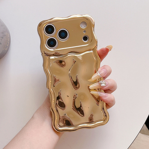 Sang trọng Electroplated Orange đá mô hình điện thoại trường hợp đối với iPhone 13 14 15 16 17 Pro Max sóng cạnh chống sốc mềm Cover quay lại - Product Image 5