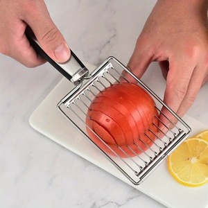 Stainless Steel Hand Slicer Handheld Boiled Egg Slicer Onion Chopper <b>Kitchen</b> <b>Gadgets</b> Tomato Slicing <b>Tool</b> for Egg Ham Fruit - Product Image 5