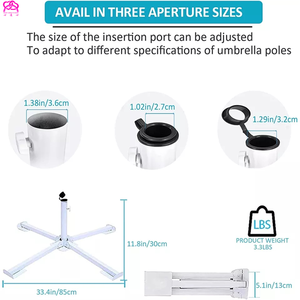 Base de <span class=keywords><strong>Parasol</strong></span> d'extérieur pliable en métal blanc/noir, base de <span class=keywords><strong>Parasol</strong></span> de <span class=keywords><strong>plage</strong></span> en acier, Base croisée <span class=keywords><strong>pour</strong></span> <span class=keywords><strong>plage</strong></span>/jardin patio, vente en gros - Product Image 6