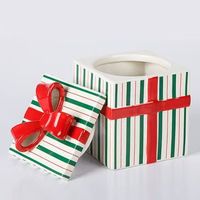 Boîtes de rangement en céramique en forme de boîte cadeau en gros, en forme de bonbon, pour le rangement de la cuisine, boîte à biscuits, boîte à bonbons