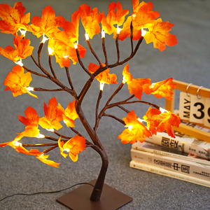24LED Maple <strong>Leaf</strong> Tabletop Tree <strong>Lights</strong> Fairy Spirit Night <strong>Light</strong> Battery/USB Operated for House Gifts Indoor Home Bedroom - Product Image 4