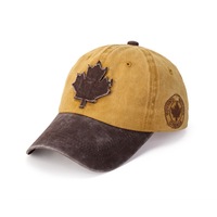 Nouveau Style rétro 5 panneaux Denim en détresse casquette de Baseball Canada drapeau patchs 3D broderie OEM casquette de sport sergé/maillot porté porté