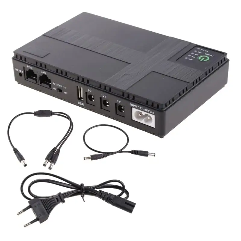 8800mAh 5V 9V 12V Mini kesintisiz güç kaynağı yönlendirici UPS çift DC için güvenlik kamerası Wifi 19V 15V 24V 48V