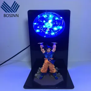 โคมไฟดราก้อนบอล Z Goku พลังระเบิด,โคมไฟตั้งโต๊ะตกแต่งห้องนอนโคมไฟแฟลช RGB หลอดไฟ DBZ ไฟกลางคืน