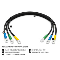 Câble de transmission pour moteur de chariot élévateur électrique, faisceau de câblage haute tension robuste avec borne annulaire pour moteur de traction