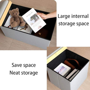 Mesa de Café Moderna Personalizada Multifuncional e Puff de Armazenamento, Banco para Sala de Estar, Quarto e Entrada que Economiza Espaço - Product Image 3