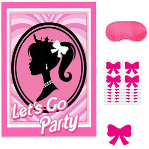 Póster Adhesivo 'Vamos a Fiestear' <span class=keywords><strong>para</strong></span> Juego <span class=keywords><strong>de</strong></span> Ponerse los Ojos Ante los Ojos, Diseño <span class=keywords><strong>de</strong></span> Silueta <span class=keywords><strong>de</strong></span> Niña con Corona y Lazo, <span class=keywords><strong>para</strong></span> Accesorios <span class=keywords><strong>de</strong></span> Juego en Fiestas <span class=keywords><strong>de</strong></span> Cumpleaños Infantiles - Product Image 5