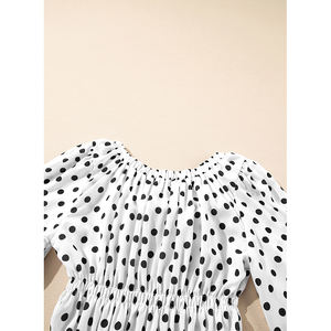 15% de descuento Dear-Lover, venta al por mayor, nueva moda, lunares, manga abullonada, lazo, cuello cuadrado, <span class=keywords><strong>Peplum</strong></span>, Tops, blusa para mujer - Product Image 5