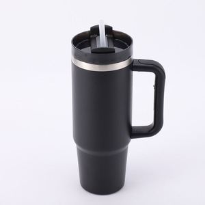 Mug de voyage H2.0 avec poignée, 40 oz, double paroi isolée, couvercle, paille, antidérapant, personnalisable ODM - Product Image 5