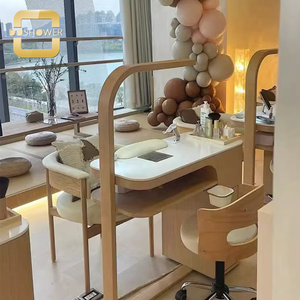 Nail Art Equipment Fournisseur de Designer Manucure Table Fabrication pour Pédicure Blanche Réceptionniste Professionnelle <span class=keywords><strong>Nailtech</strong></span> Desk - Product Image 4