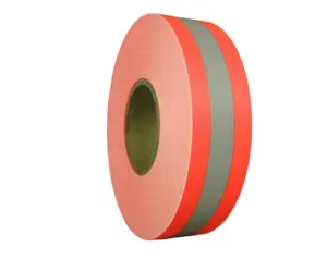 High Visibility Fluorescent Yellow Reflective Flame Fire Retardant Sew on FR Fabric Tape