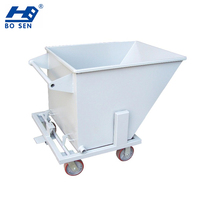 Nouveau Style bleu foncé industriel robuste fer puce chariot benne réversible camion à ordures déchets Seld basculement bacs