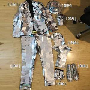 Traje de Espejo para Cosplay, Disfraz de Baile, Ropa de Fiesta, Vestido de Espejo para Discoteca, Traje de Robot Plateado para Mujer - Product Image 6