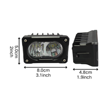Phare LED universel tout métal Baja Light 20W 1000LM pour moto, avec câblage apparent, IP67, pour conduite tout-terrain, E-Bike, VTT