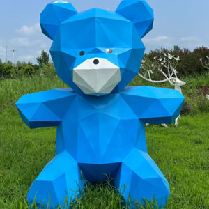 รูปปั้นหมีรูปทรงเรขาคณิตทำจากสแตนเลสของคนดังอินเทอร์เน็ตดีไซน์ทันสมัยทนทานรับประกัน1ปีสำหรับสวนกลางแจ้ง - Product Image 3