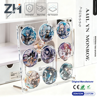 Support d'affichage de badges d'anime en acrylique transparent portable détachable à neuf grilles