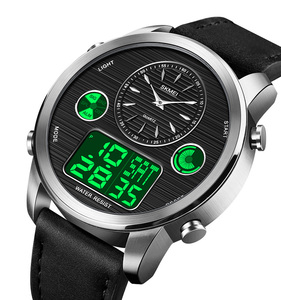 Reloj de Cuarzo Analógico Digital Skmei 1653 con Esfera Grande, Reloj de Cuarzo de Cuero con Hora <span class=keywords><strong>Mundial</strong></span> para Hombre - Product Image 4