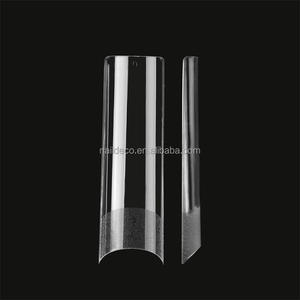 Pointes d'<span class=keywords><strong>ongles</strong></span> professionnelles en gel acrylique transparent, XXL <span class=keywords><strong>extra</strong></span> longues, mates, à demi-couverture, sans courbe en C, droites, effilées, carrées, style French - Product Image 2