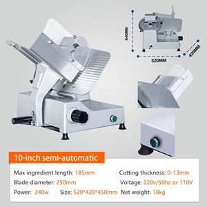 Nouvelle Trancheuse à Viande Automatique Électrique Professionnelle pour <span class=keywords><strong>Charcuterie</strong></span>, avec Chariot à Lames Amovibles en Acier Inoxydable et Réglable - Product Image 2
