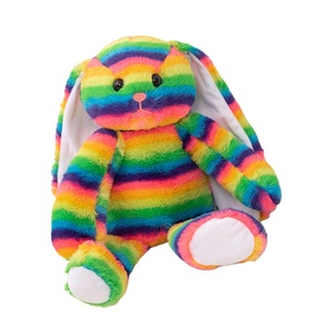 Cartoon <strong>Rainbow</strong> Striped Rabbit Plush Toy Easter <strong>Bunny</strong> Children's Comfort Stuffed Animal with PP Cotton Filling - Product Image 1