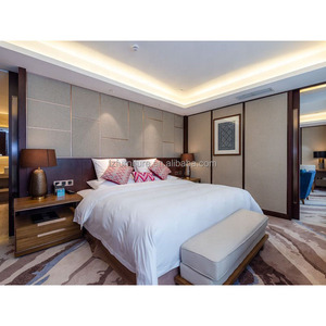 Ensemble complet de mobilier de chambre king-size économique pour hôtel, avec tête de lit et table de chevet en placage de bois, idéal pour les projets clés en main d'hôtels 3 étoiles - Product Image 5