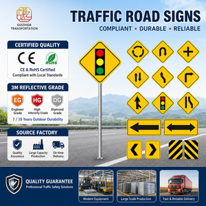 <span class=keywords><strong>Panneau</strong></span> de signalisation routière réfléchissant en aluminium pour rondel, <span class=keywords><strong>panneau</strong></span> d'avertissement jaune haute visibilité « Rondel à venir » pour la sécurité routière - Product Image 1