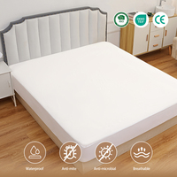 Drap-housse en microfibre tricoté uni teint, 100 % imperméable, résistant à l'eau et aux punaises de lit, pour la maison