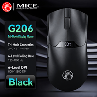 Mouse Gaming Nirkabel Ukuran Besar Ergonomis Tri Mode 12800 DPI Ultralight 68g Isi Ulang Layar LED 5 Tombol