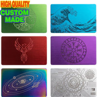 Cartes Métalliques Personnalisées Vides en Acier Inoxydable Anodisé Coloré, Gravure au Laser Fibre, Cartes de Crédit Professionnelles en Émail Dur