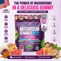 80 Gummies aux Champignons et Ashwagandha – Formule Multi-Champignons pour la Concentration, la Clarté, l'Énergie et la Santé Immunitaire – Dropshipping