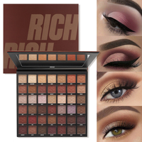 Palette de fards à paupières certifiée 42 couleurs, nuances mates et chatoyantes, application facile, sans poudre, emballée en papier, vente en gros