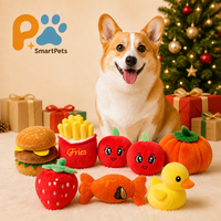 Jouet sonore pour chien et chat en peluche de coton TPR, résistant aux morsures, avec corde et couineur, en forme de fruit, motif animal de dessin animé, pour bouledogue français