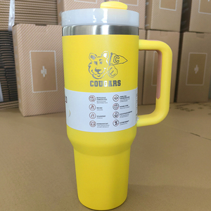 Vaso térmico clásico de acero inoxidable 304 con asa y tapa con pajita, 40 oz - Product Image 1