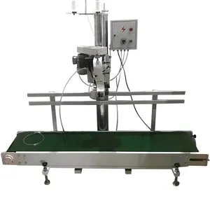 high speed automatic bag closing sewing machine with pedestal and bag infeed and trimming device
