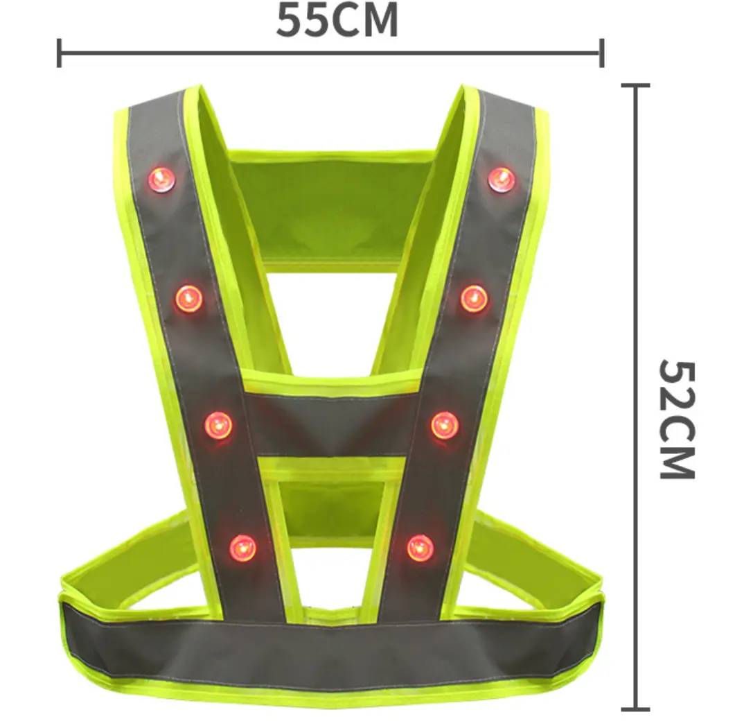 Manufacturer price led light belt cycling reflective vest bikers safety reflective vests rechargeable